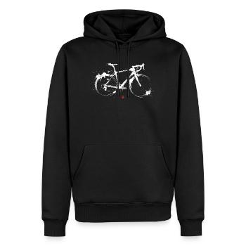Rennrad Tusche Kunst Illustration Radsport - Männer Premium Bio Hoodie - Schwarz - Vorne - Nico (187cm)