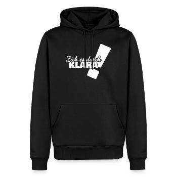 Geschenk für Klara - Männer Premium Bio Hoodie - Schwarz - Vorne - Nico (187cm)