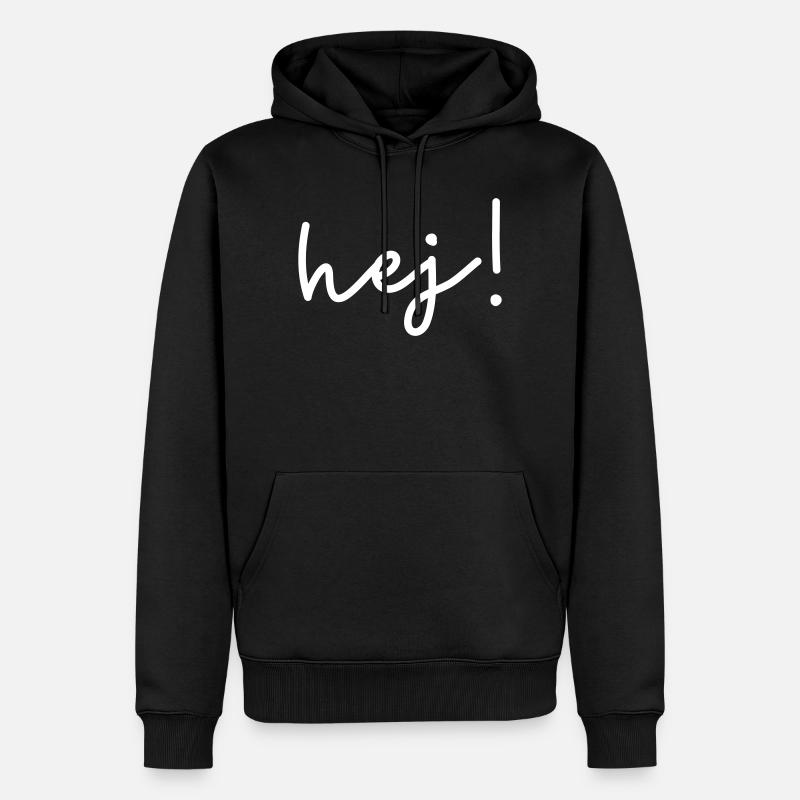 Hej – design de mots scandinave - Sweat à capuche Premium bio Homme - noir