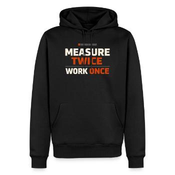 Mode de vie ouvrier Fierté ouvrière Travail - Sweat à capuche Premium bio Homme - noir - Devant - Nico (187cm)