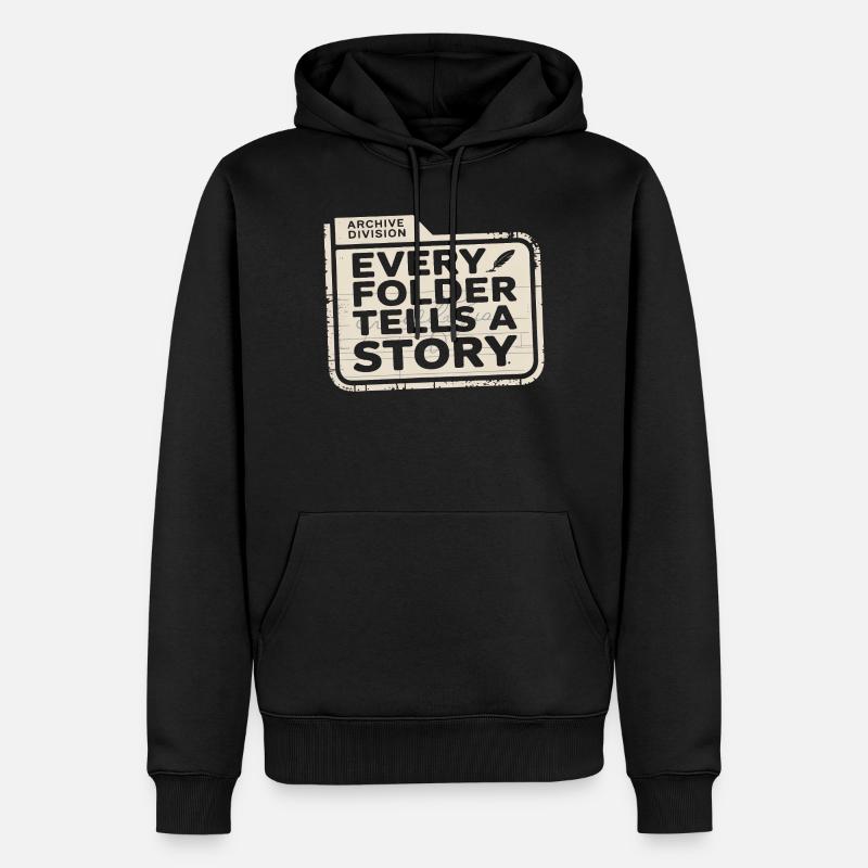 Chaque dossier raconte une histoire - Sweat à capuche Premium bio Homme - noir