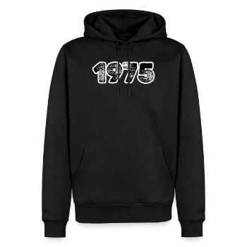1975 - Männer Premium Bio Hoodie - Schwarz - Vorne - Nico (187cm)