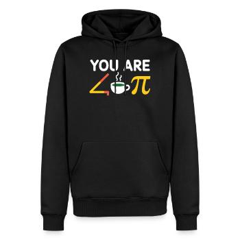 Du bist acute tea Pi Kaffee a Cutie pie - Männer Premium Bio Hoodie - Schwarz - Vorne - Nico (187cm)