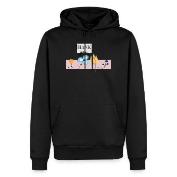 Merci à la fleur de salut - Sweat à capuche Premium bio Homme - noir - Devant - Nico (187cm)