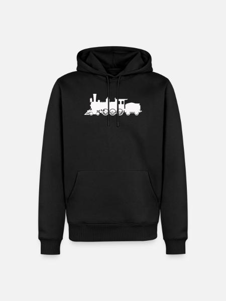 Dampflok Silhouette - Männer Premium Bio Hoodie - Schwarz
