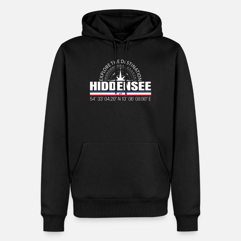 Hiddensee - Männer Premium Bio Hoodie - Schwarz
