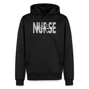 Infirmière en traumatologie psychiatrique en rééducation - Sweat à capuche Premium bio Homme - noir - Devant - Nico (187cm)