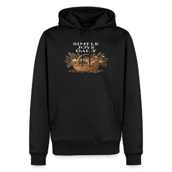Basket of Simple Joys Flower Cottagecore Farm - Men’s Premium Organic Hoodie - black - Front - Nico (187cm)
