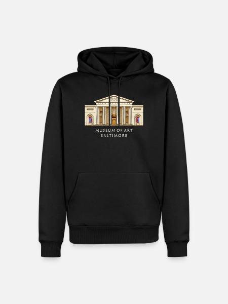 Baltimore Museum, hand-drawn illustration - Men’s Premium Organic Hoodie - black