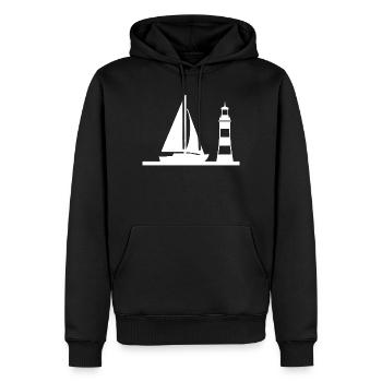 Voile - Sweat à capuche Premium bio Homme - noir - Devant - Nico (187cm)