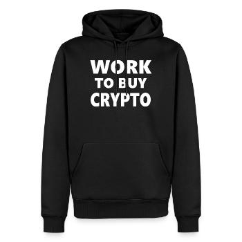 Trinkkurse: Arbeiten zum Kauf von Krypto - Männer Premium Bio Hoodie - Schwarz - Vorne - Nico (187cm)