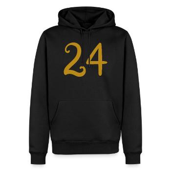 24 - Sweat à capuche Premium bio Homme - noir - Devant - Nico (187cm)