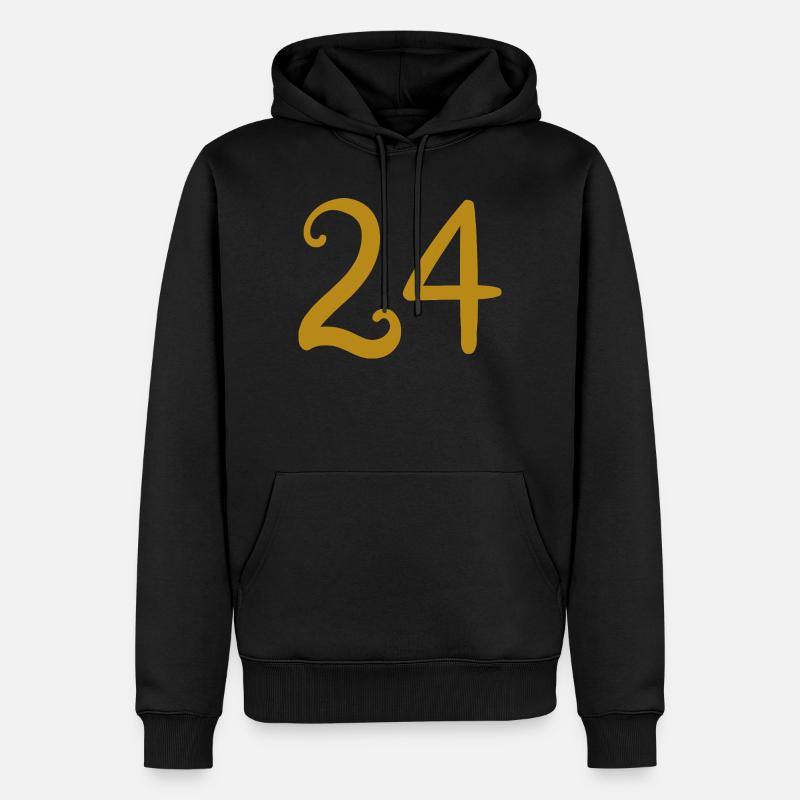 24 - Sweat à capuche Premium bio Homme - noir