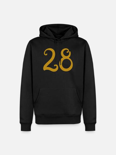 28 - Sweat à capuche Premium bio Homme - noir