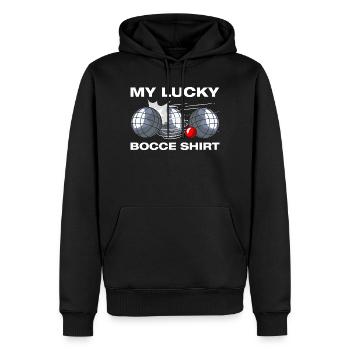 My lucky bocce Petanque Boule Boulespieler - Männer Premium Bio Hoodie - Schwarz - Vorne - Nico (187cm)