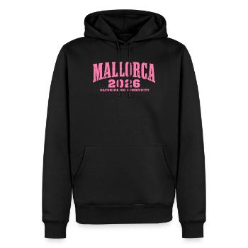 Malle 2026 Daydrinking Community - Männer Premium Bio Hoodie - Schwarz - Vorne - Nico (187cm)