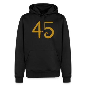 45 - Men’s Premium Organic Hoodie - black - Front - Nico (187cm)