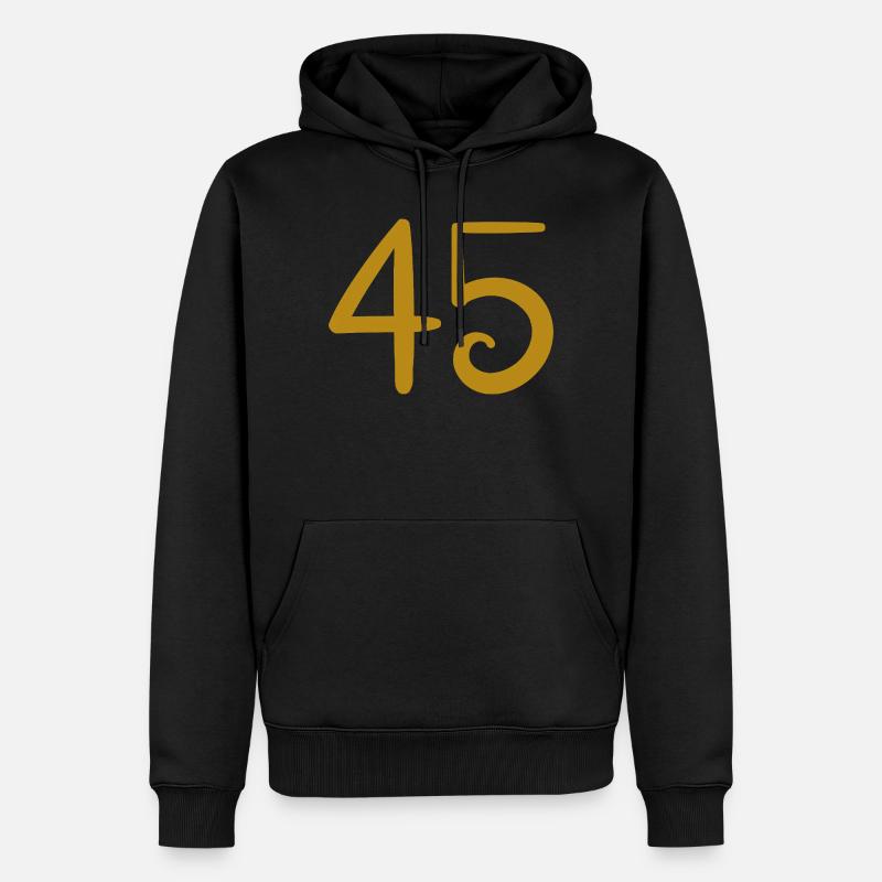 45 - Sweat à capuche Premium bio Homme - noir