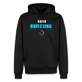 Brain Buffering Shirt - lustig Overthinking Shirt - Männer Premium Bio Hoodie - Schwarz - Vorne - Nico (187cm)
