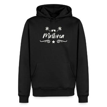 Mallora Palm Beach Logo - Sweat à capuche Premium bio Homme - noir - Devant - Nico (187cm)