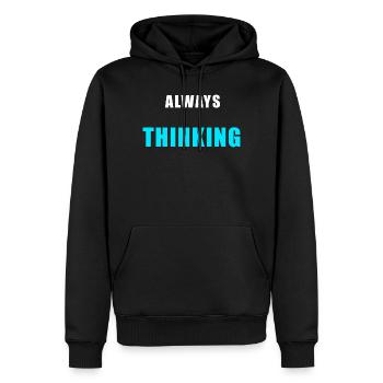 Always Thinking – Minimalistisches Overthinking Sh - Männer Premium Bio Hoodie - Schwarz - Vorne - Nico (187cm)