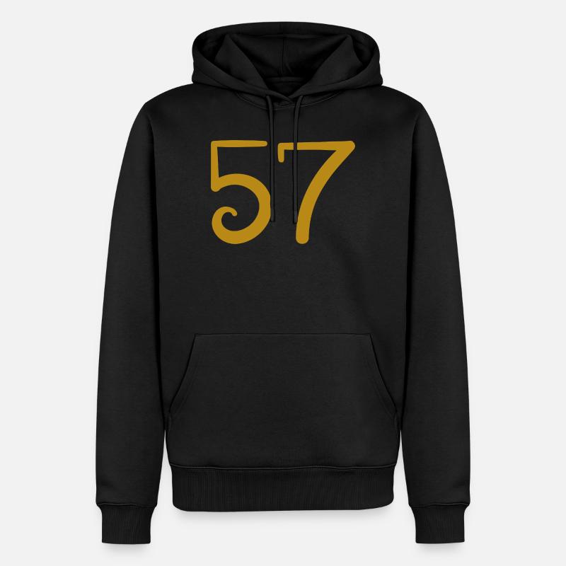57 - Männer Premium Bio Hoodie - Schwarz