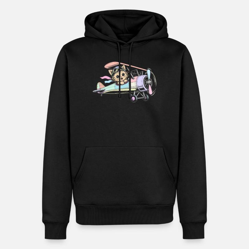 avion - Sweat à capuche Premium bio Homme - noir