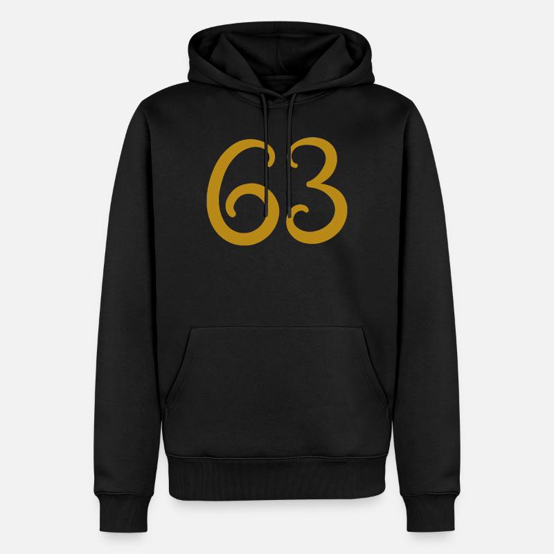 63 - Sweat à capuche Premium bio Homme - noir