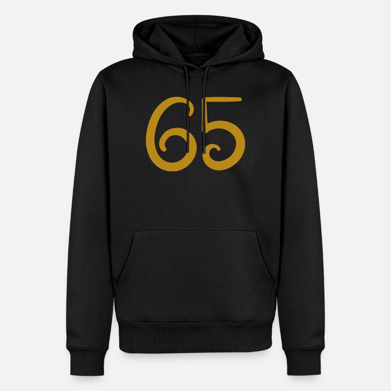 65 - Sweat à capuche Premium bio Homme - noir