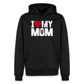 J’aime ma mère - Sweat à capuche Premium bio Homme - noir - Devant - Nico (187cm)