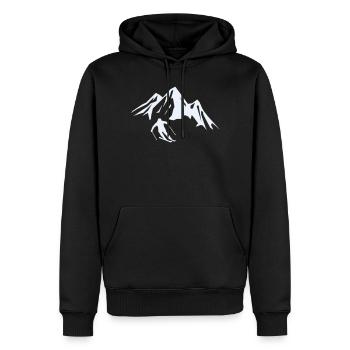 Gipfelabenteuer Skifahrer Silhouette - Männer Premium Bio Hoodie - Schwarz - Vorne - Nico (187cm)