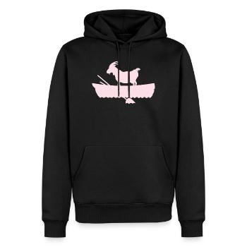 G.O.A.T. Chèvre en Rose Bateau - Sweat à capuche Premium bio Homme - noir - Devant - Nico (187cm)