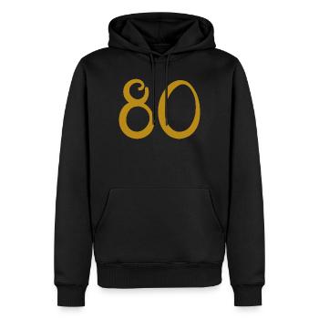 80 - Sweat à capuche Premium bio Homme - noir - Devant - Nico (187cm)