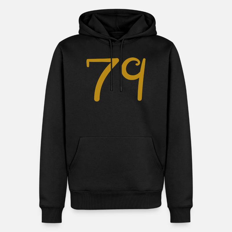 79 - Sweat à capuche Premium bio Homme - noir