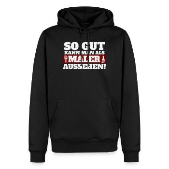 So gut kann man als Maler aussehen - Männer Premium Bio Hoodie - Schwarz - Vorne - Nico (187cm)