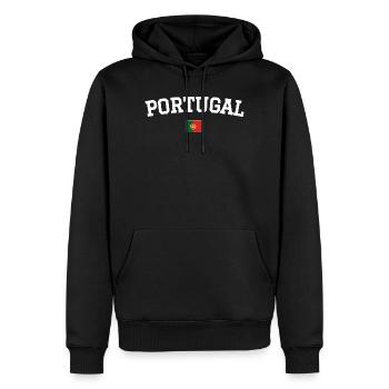 Portugal Flagge Design Weiss - Männer Premium Bio Hoodie - Schwarz - Vorne - Nico (187cm)