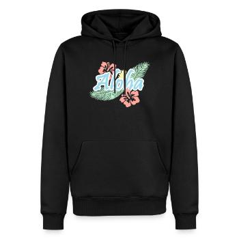 Aloha-tropische Sommerblumen - Männer Premium Bio Hoodie - Schwarz - Vorne - Nico (187cm)