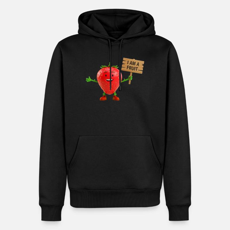 Fraise avec un panneau - Sweat à capuche Premium bio Homme - noir