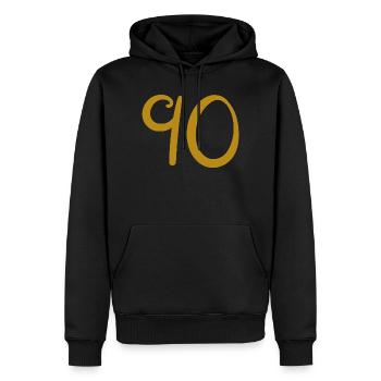 90 - Sweat à capuche Premium bio Homme - noir - Devant - Nico (187cm)