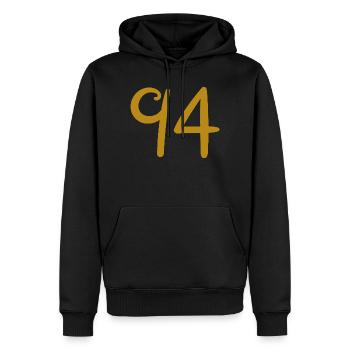 94 - Sweat à capuche Premium bio Homme - noir - Devant - Nico (187cm)