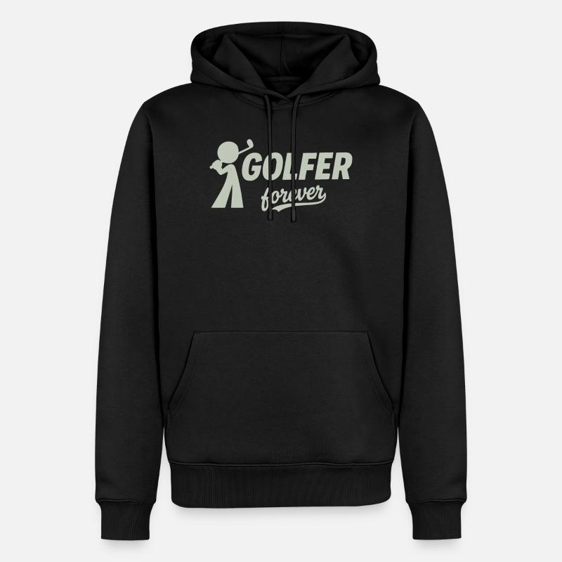 Silhouette du golfeur éternel - Sweat à capuche Premium bio Homme - noir