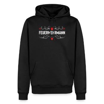 Feuerwehrmann Feuerwehr - Männer Premium Bio Hoodie - Schwarz - Vorne - Nico (187cm)