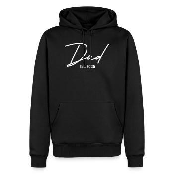Fondation du père en 2026 - Sweat à capuche Premium bio Homme - noir - Devant - Nico (187cm)