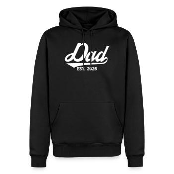 Fondation du père en 2026 - Sweat à capuche Premium bio Homme - noir - Devant - Nico (187cm)