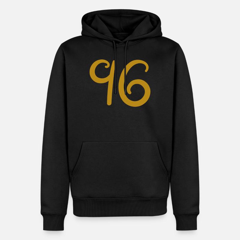 96 - Sweat à capuche Premium bio Homme - noir