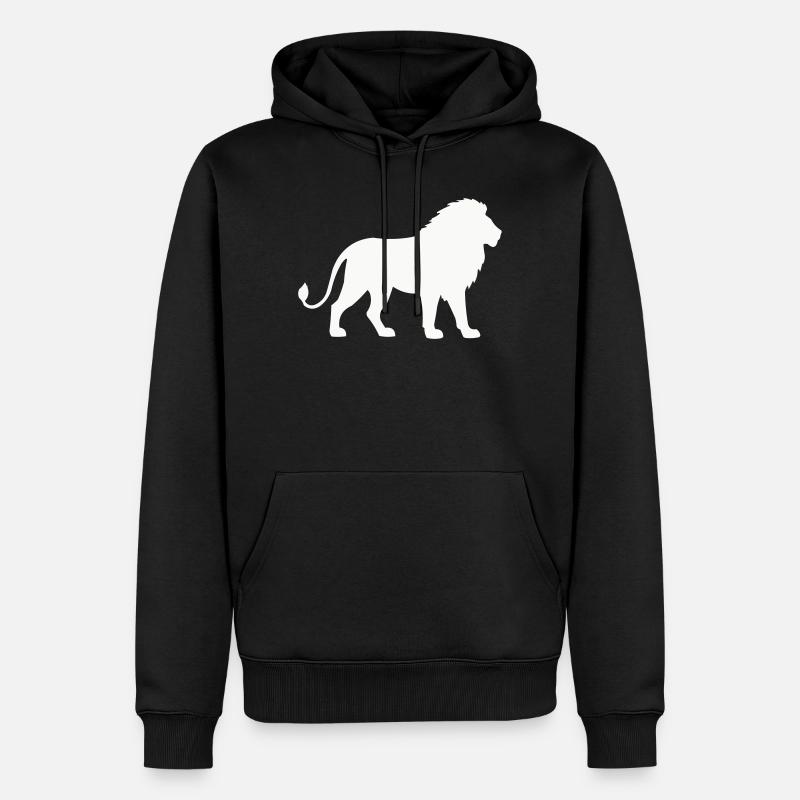 löwe - Männer Premium Bio Hoodie - Schwarz