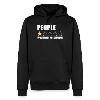 On ne recommanderait pas les anti-humains introvertis - Sweat à capuche Premium bio Homme - noir - Devant - Nico (187cm)