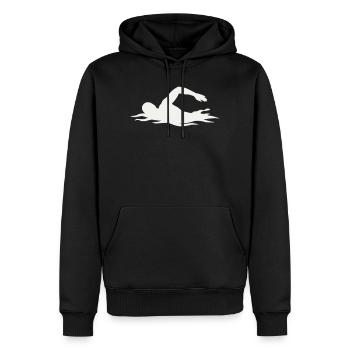 Schwimmer-Silhouette im Wasser - Männer Premium Bio Hoodie - Schwarz - Vorne - Nico (187cm)