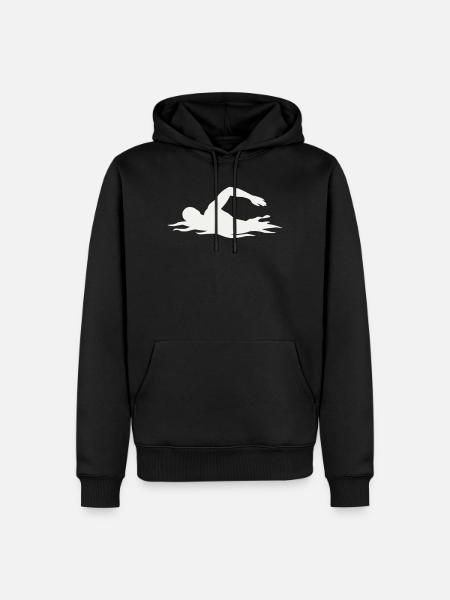 Silhouette de nageurs dans l’eau - Sweat à capuche Premium bio Homme - noir