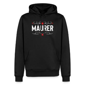 Métier de maçon - Sweat à capuche Premium bio Homme - noir - Devant - Nico (187cm)